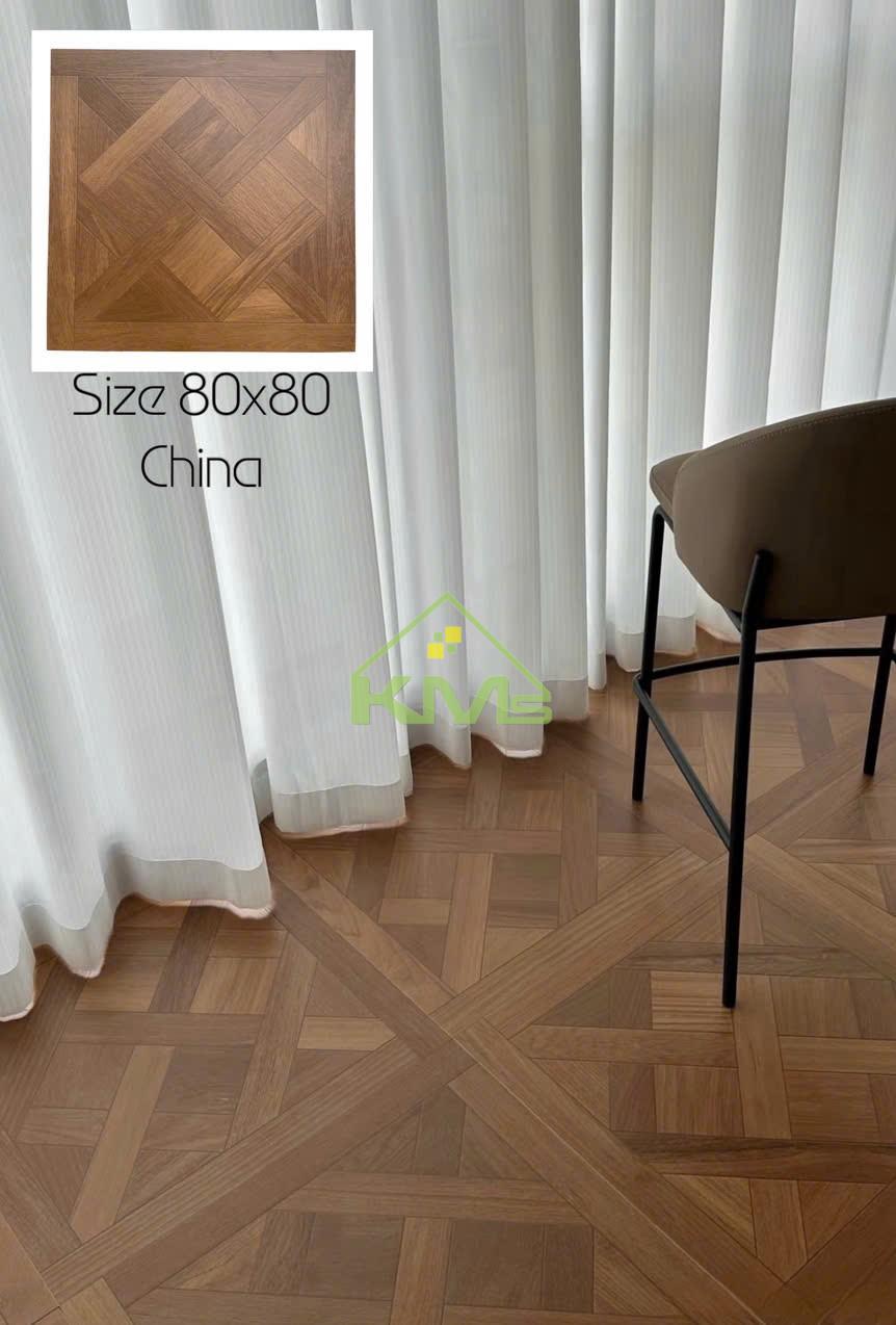Gạch Vân Gỗ 80x80cm Xương Cá Nhập Khẩu F004 Gạch Lát Nền Phòng Ngủ